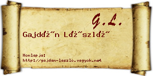 Gajdán László névjegykártya